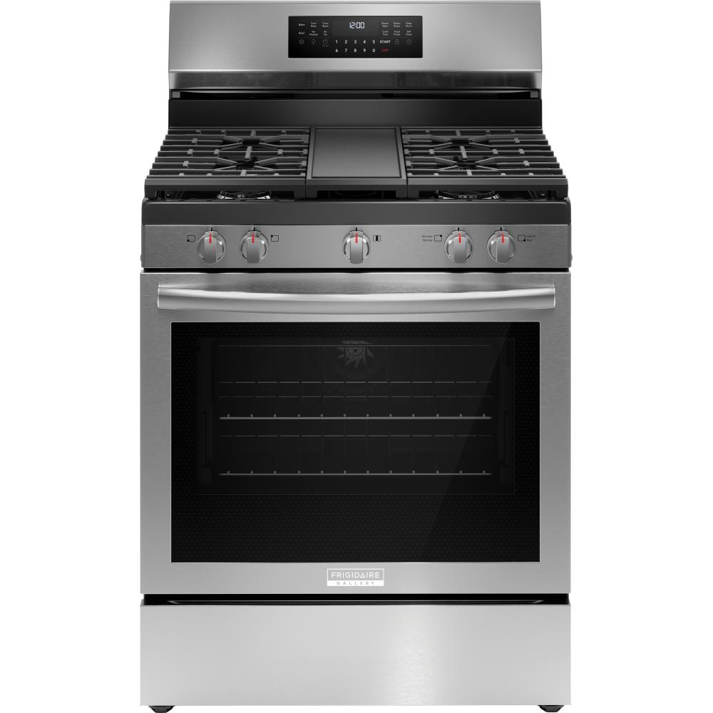 Frigidaire Gallery 30 inch Freestanding Gas Range with Air Fry Technology GCRG3060BF