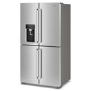 KitchenAid Réfrigérateur quatre portes avec porte à deux battants à profondeur de comptoir de 36 pouces, 19,4 pi. cu. avec distributeur d'eau et de glaçons KRQC736RPS - Germain Larivière