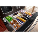 KitchenAid Réfrigérateur quatre portes avec porte à deux battants de 36 pouces avec système d'eau et de glaçons externe KRMF536RBS - Germain Larivière