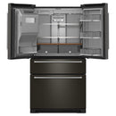 KitchenAid Réfrigérateur quatre portes avec porte à deux battants de 36 pouces avec système d'eau et de glaçons externe KRMF536RBS - Germain Larivière