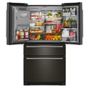 KitchenAid Réfrigérateur quatre portes avec porte à deux battants de 36 pouces avec système d'eau et de glaçons externe KRMF536RBS - Germain Larivière