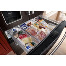 KitchenAid Réfrigérateur quatre portes avec porte à deux battants de 36 pouces avec système d'eau et de glaçons externe KRMF536RBS - Germain Larivière