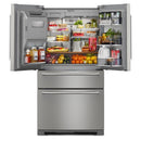KitchenAid Réfrigérateur quatre portes avec porte à deux battants de 36 pouces avec système d'eau et de glaçons externe KRMF536RPS - Germain Larivière