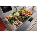 KitchenAid Réfrigérateur quatre portes avec porte à deux battants de 36 pouces avec système d'eau et de glaçons externe KRMF536RPS - Germain Larivière