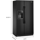 Whirlpool Réfrigérateur côte - à - côte de 36 pouces, 21 pi. cu. avec distributeur d'eau et de glace WRSC5536RV - Germain Larivière