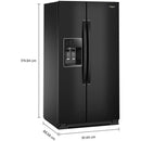 Whirlpool Réfrigérateur côte - à - côte de 36 pouces, 28 pi. cu. avec distributeur d'eau et de glace WRSF5536RV - Germain Larivière