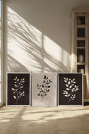 TRIO FEUILLAGE BRUN (3 Œuvres sur toile étirée)