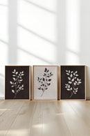 TRIO FEUILLAGE BRUN (3 Œuvres sur toile étirée)
