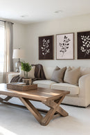 TRIO FEUILLAGE BRUN (3 Œuvres sur toile étirée)