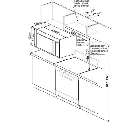 Smeg 30-inch, 1.6 cu. ft. Over-the-Range Microwave Oven OTR316XU IMAGE 3