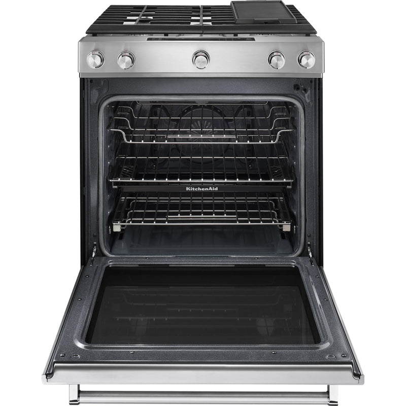 KitchenAid 30-inch Slide-In Gas Range KSGB900ESS IMAGE 3