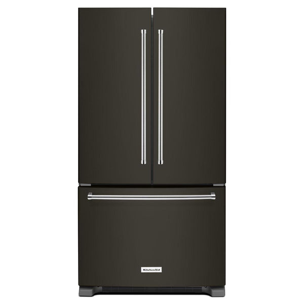 KitchenAid 36-inch, 20 cu. ft. French 3-Door Refrigerator with Interior Water Dispenser KRFC300EBS IMAGE 1