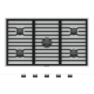 Wolf 36-inch Built-In Gas Cooktop CG365C/S/LP IMAGE 1