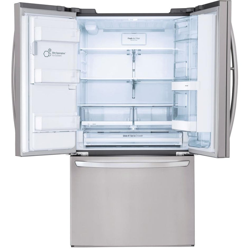  LG 36-inch, 27.7 cu.ft. Freestanding French 3-Door Refrigerator with SmartThinQ® Technology LFXS28566S IMAGE 7