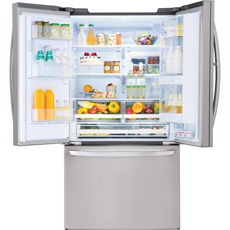  LG 36-inch, 27.7 cu.ft. Freestanding French 3-Door Refrigerator with SmartThinQ® Technology LFXS28566S IMAGE 8