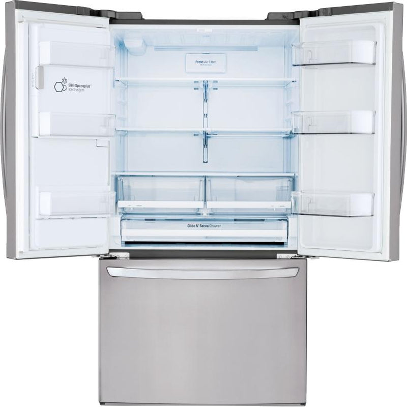  LG 36-inch, 27.9 cu.ft. Freestanding French 3-Door Refrigerator with Slim SpacePlus® Ice System LFXS28968S IMAGE 4