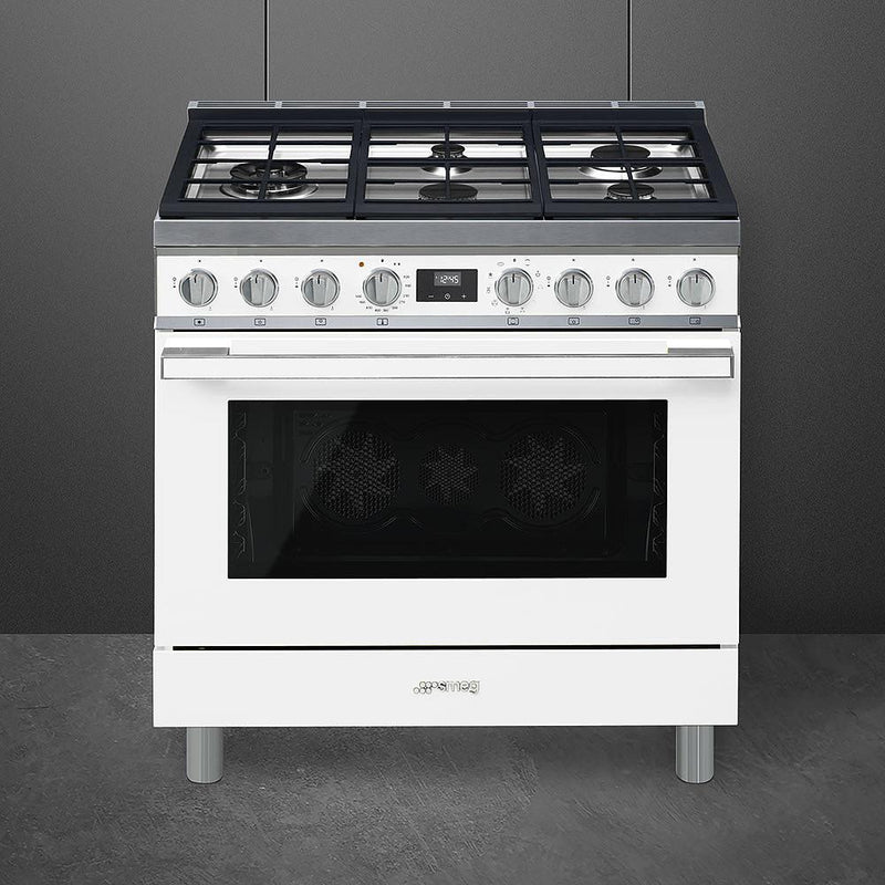 Smeg 36-inch Freestanding Dual-Fuel Range CPF36UGMWH IMAGE 2