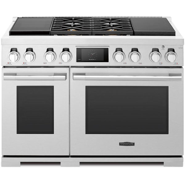 Signature Kitchen Suite 48-inch Freestanding Dual-Fuel Range with Sous Vide SKSDR480SIS IMAGE 1