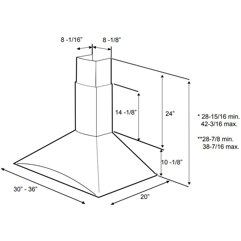 Elica 30-inch Foglia Wall Mount Range Hood EFG630S1 IMAGE 3