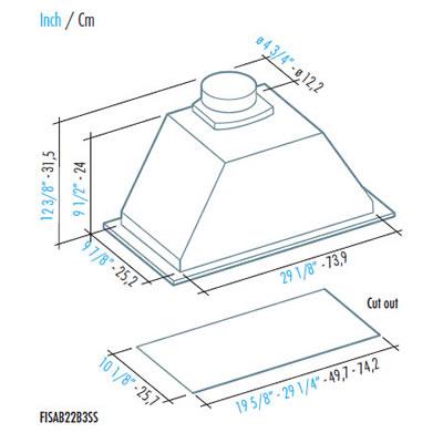 Falmec 28-inch Under-Cabinet Range Hood FISAB28B3SS IMAGE 3