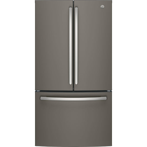 GE 36-inch, 27 cu.ft. Freestanding French 3-Door Refrigerator with Internal Water Dispenser GNE27JMMES IMAGE 1