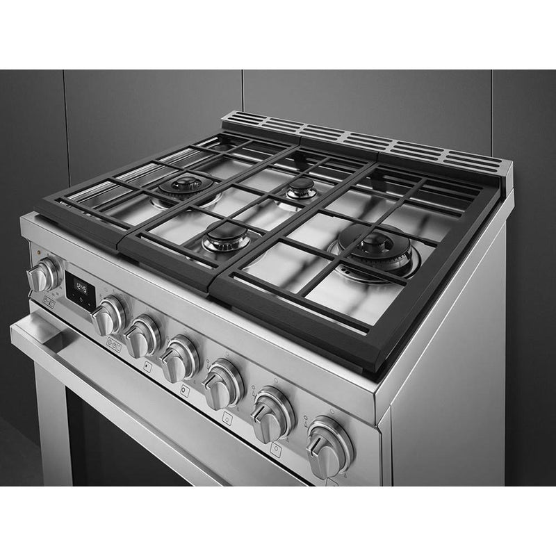 Smeg 30-inch Freestanding Dual-Fuel Range with True European Convection CPF30UGMX IMAGE 4