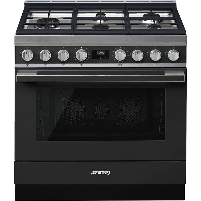 Smeg 36-inch Freestanding Dual-Fuel Range CPF36UGMAN IMAGE 1