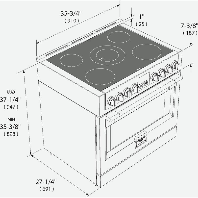 Fulgor Milano 36-inch Freestanding Induction Range F6PIR365S1 IMAGE 2