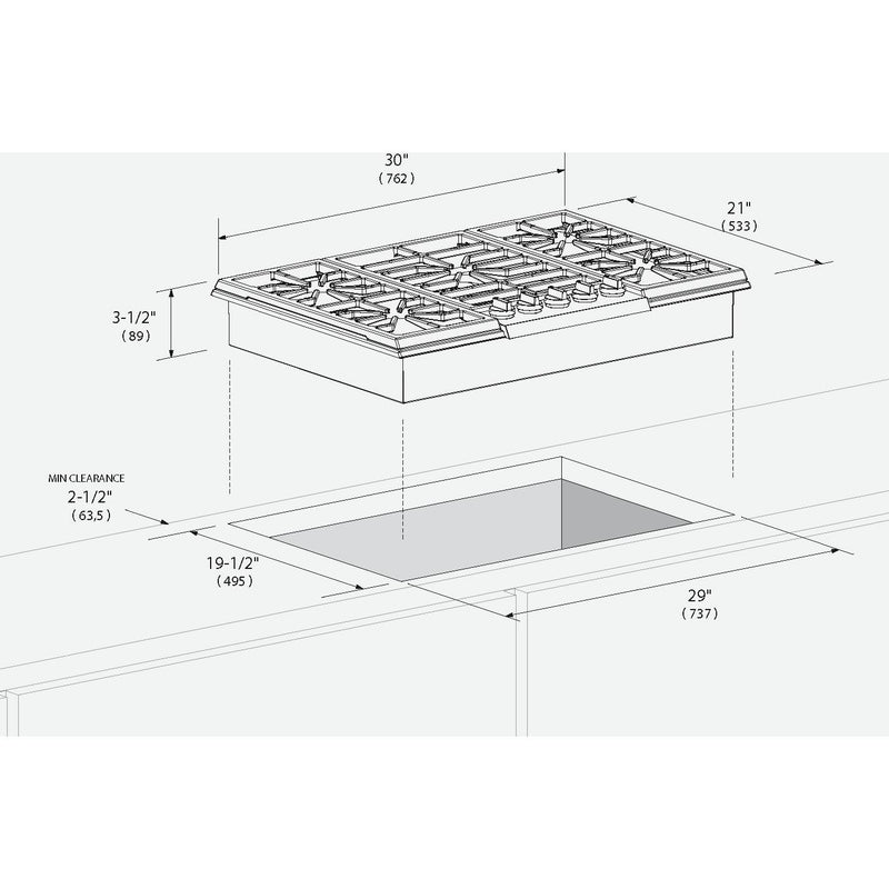 Fulgor Milano 30-inch Built-In Gas Cooktop F6PGK305S1 IMAGE 3