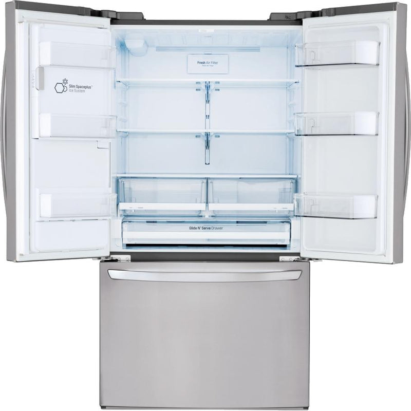 LG 36-inch, 22 cu.ft. Counter-Depth French 3-Door Refrigerator with SmartThinQ® Technology LFXC22526S IMAGE 4