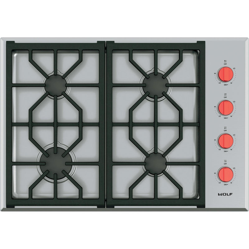 Wolf 30-inch Built-in Gas Cooktop CG304P/S IMAGE 1