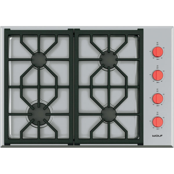 Wolf 30-inch Built-in Gas Cooktop CG304P/S/LP IMAGE 1