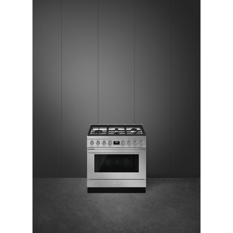 Smeg 36-inch Freestanding Gas Range with Triple Convection CPF36UGGX IMAGE 2