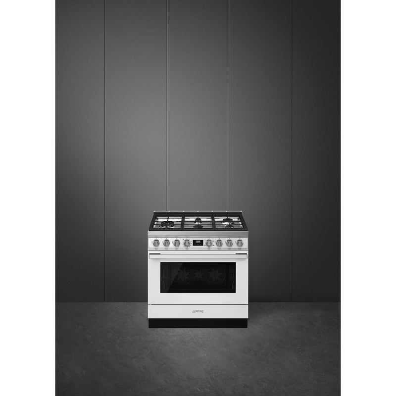 Smeg 36-inch Freestanding Gas Range with Triple Convection CPF36UGGWH IMAGE 2