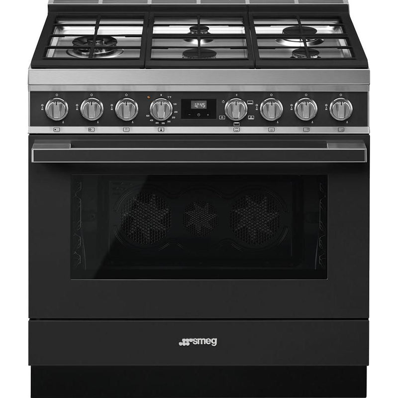 Smeg 36-inch Freestanding Gas Range with Triple Convection CPF36UGGAN IMAGE 1