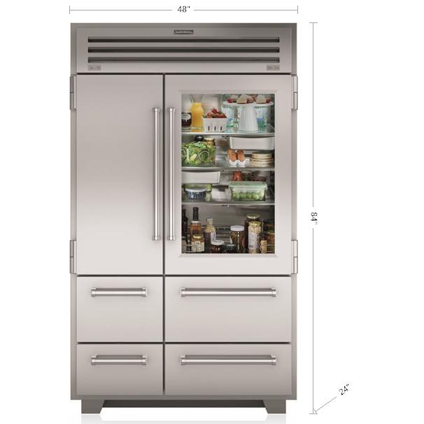 Sub-Zero 48-inch, 30.4 cu.ft. Built-in Side-by-Side Refrigerator with Glass Door PRO4850G IMAGE 2