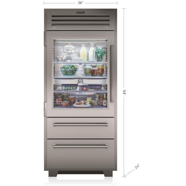 Sub-Zero 36-inch, 22.7 cu.ft. Built-in Bottom-Freezer Refrigerator with Interior Ice Maker PRO3650G-LH IMAGE 2