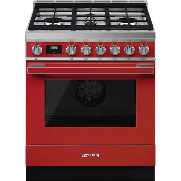 Smeg 30-inch Freestanding Gas Range with CPF30UGGR IMAGE 1