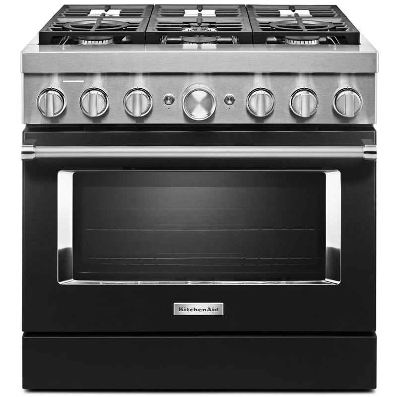 KitchenAid 36-inch Freestanding Dual Fuel Range with Even-Heat™ True Convection KFDC506JBK IMAGE 1