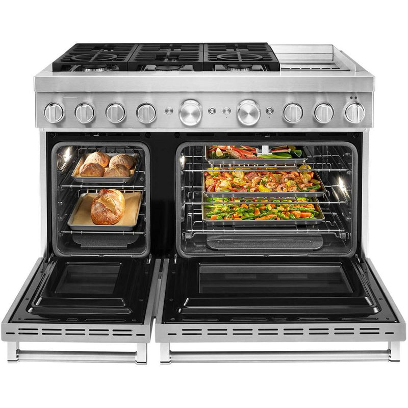 KitchenAid 48-inch Freestanding Dual Fuel Range with Even-Heat™ True Convection KFDC558JIB IMAGE 3