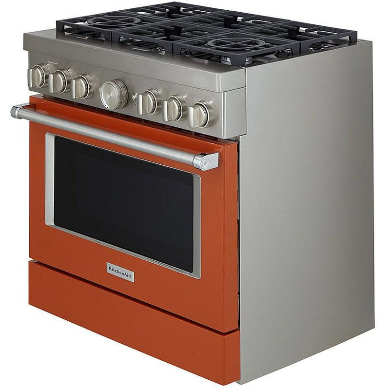 KitchenAid 36-inch Freestanding Gas Range with Even-Heat™ True Convection KFGC506JSC IMAGE 6