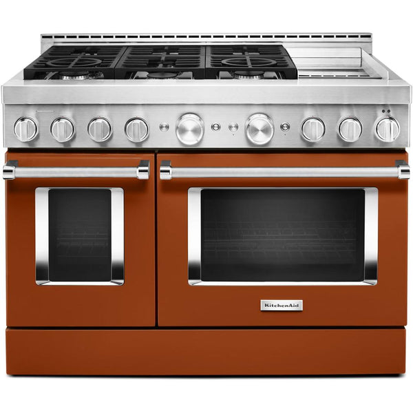 KitchenAid 48-inch Freestanding Gas Range with Even-Heat™ True Convection KFGC558JSC IMAGE 1