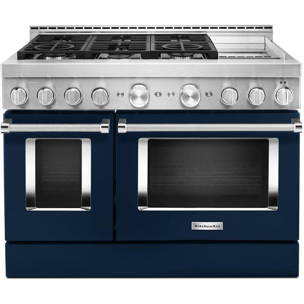 KitchenAid 48-inch Freestanding Gas Range with Even-Heat™ True Convection KFGC558JIB IMAGE 1