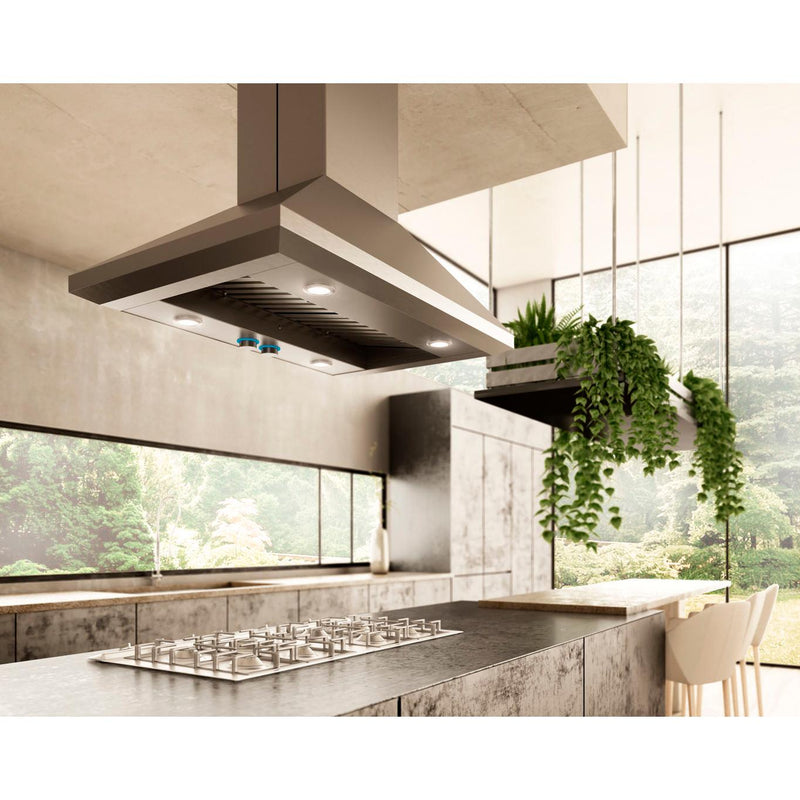 Elica 36-inch Leone Island Ceiling Mount Range Hood ELI136S2 IMAGE 2