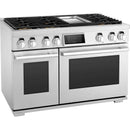  Signature Kitchen Suite 48-inch Freestanding Dual-Fuel Range with Wi-Fi Connectivity SKSDR480GS IMAGE 3
