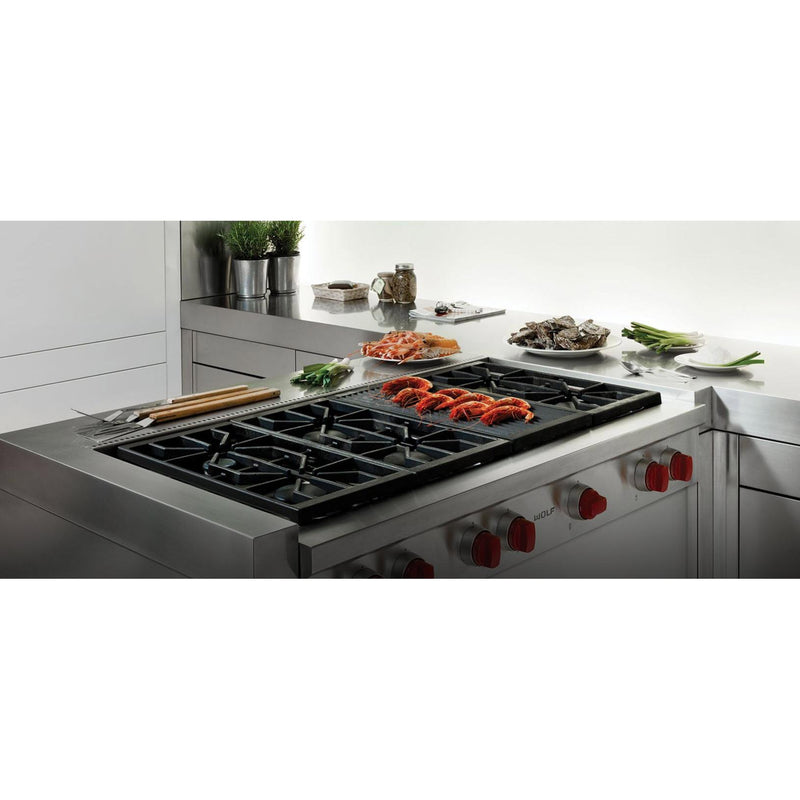 Wolf 48-inch Built-in Gas Rangetop with Infrared Charbroiler SRT486C-LP IMAGE 3