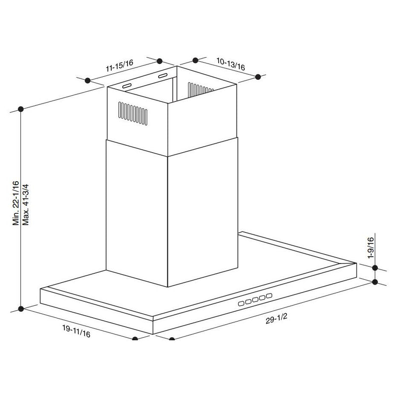 Broan 30-inch Designer Collection BWT1 Series Wall Mount Range Hood BWT1304SSB IMAGE 7