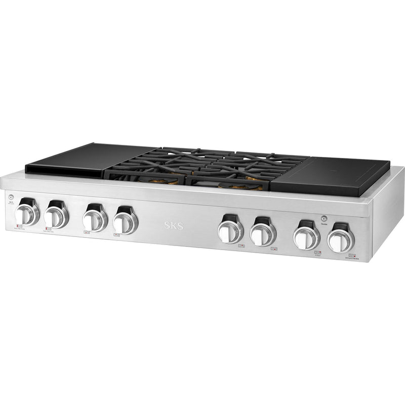  Signature Kitchen Suite 48-inch Dual Fuel Built-in Rangetop with Induction Technology SKSRT480SIS IMAGE 9