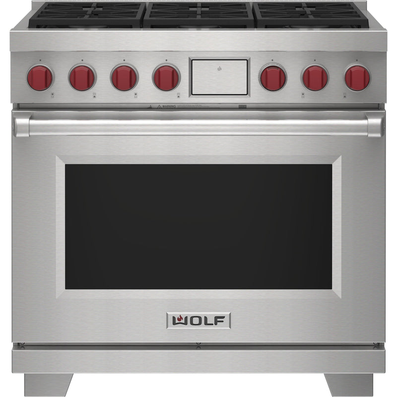 Wolf 36-inch Dual Fuel Range DF36650/S/P/LP IMAGE 1