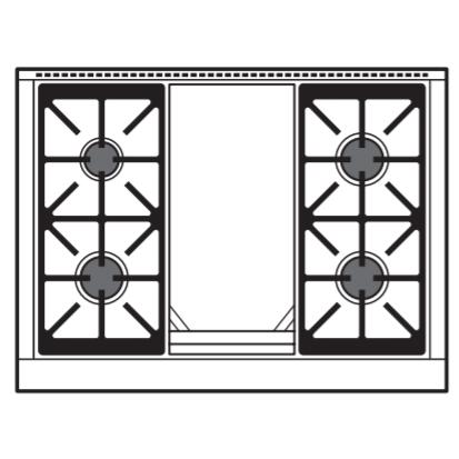 Wolf 36-inch Dual Fuel Range with Griddle DF36450G/S/P/LP IMAGE 3